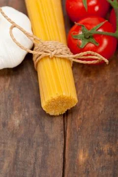 Italian basic pasta ingredients Stock Photos
