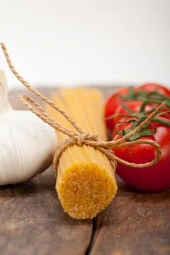 Italian basic pasta ingredients Stock Photos