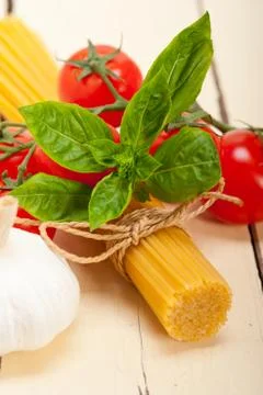 Italian basic pasta ingredients Stock Photos