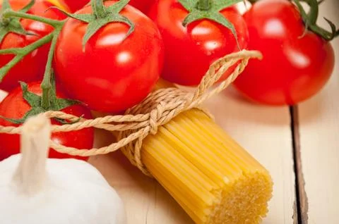 Italian basic pasta ingredients Stock Photos