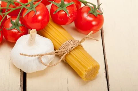Italian basic pasta ingredients Stock Photos