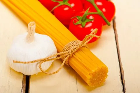 Italian basic pasta ingredients Stock Photos