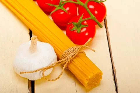 Italian basic pasta ingredients Stock Photos