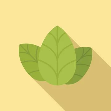 Italian basil icon flat vector. Herb leaf Illustrazione stock