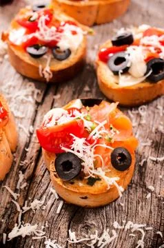 Italian bruschetta Stock Photos
