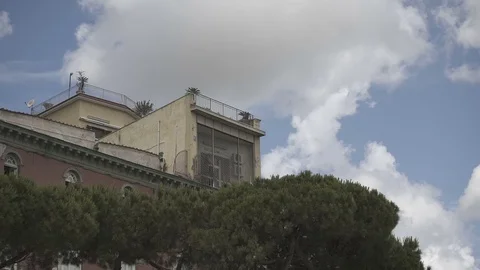 Italian building with trees and cloud Vídeos de archivo 71217438