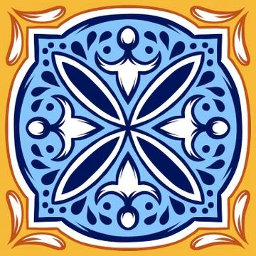 Italian ceramic tile pattern. Ethnic folk ornament. イラスト素材
