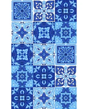 Italian ceramic tile pattern. Ethnic folk ornament. 스톡 일러스트