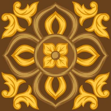 Italian ceramic tile pattern. Ethnic folk ornament. 스톡 일러스트