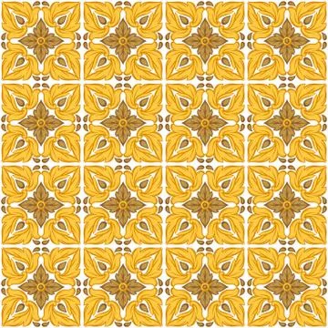 Italian ceramic tile pattern. Ethnic folk ornament. 스톡 일러스트