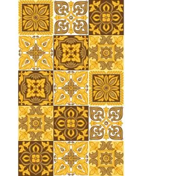 Italian ceramic tile pattern. Ethnic folk ornament. 스톡 일러스트
