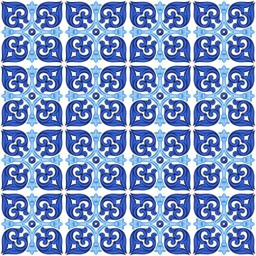 Italian ceramic tile pattern. Ethnic folk ornament. 스톡 일러스트