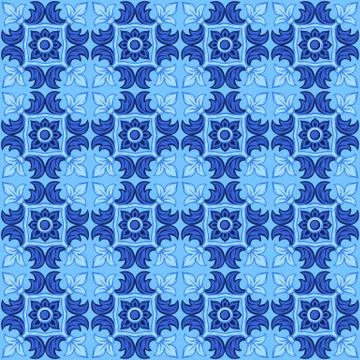 Italian ceramic tile pattern. Ethnic folk ornament. 스톡 일러스트