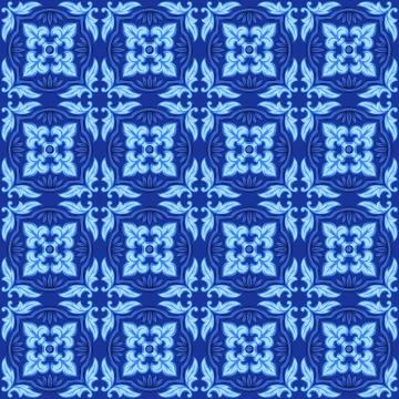Italian ceramic tile pattern. Ethnic folk ornament. 스톡 일러스트
