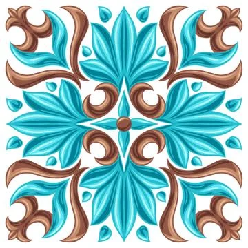 Italian ceramic tile pattern. Mediterranean porcelain pottery. Ilustración de archivo