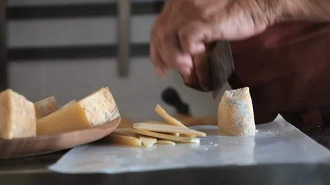 Italian cheese slice Stock Footage 94169775