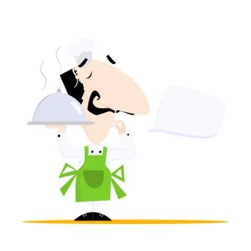 Italian chef with speech bubble Stock Illustration