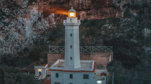 Italian coast with lighthouse Video stock 104537085