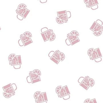 Italian coffee glyph seamless pattern Stock Illustration