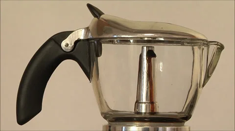 Italian Coffee Maker timelapse, close up. Stock Footage 31919416