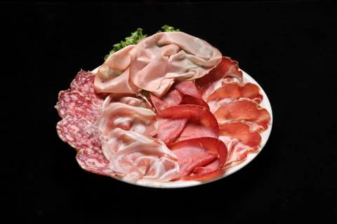 Italian cold cuts dish Stock Photos