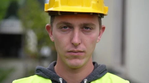 Italian Concerned Worker Looking at the Camera, Close Up Stock Footage 129323106