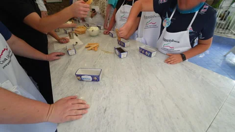 Italian Cooking Class on Marble Table Stock Footage 271150832