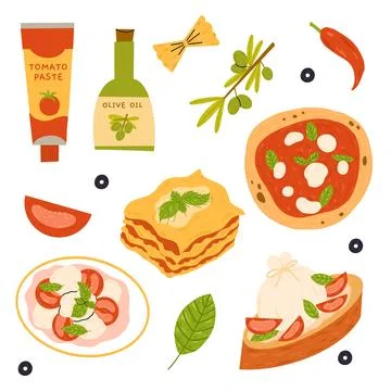 Italian cuisine vector element design Stock Illustration