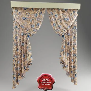 Italian curtain ~ 3D Model ~ Download #91438004 | Pond5