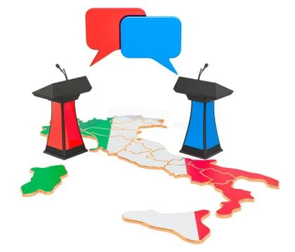 Italian Debate concept, 3D rendering Ilustración de archivo