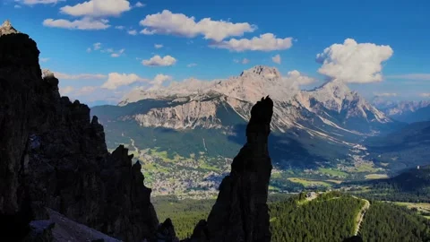 Italian Dolomites mountains. Sharp edge on the mountain summit Stock Footage 150555011