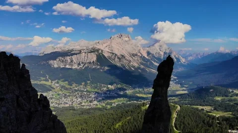 Italian Dolomites mountains. Sharp edge on the mountain summit Stock Footage 150664876