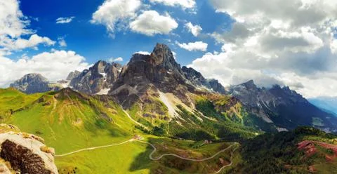 Italian dolomiti - nice panoramic view Stock Photos