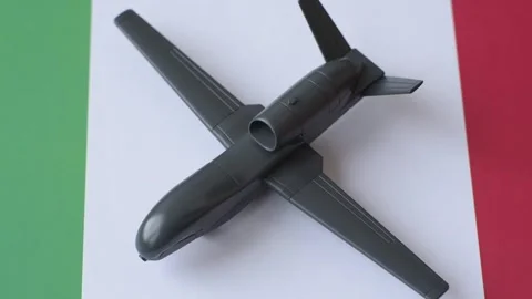 Italian drone unmanned autonomous technology of espionage and strikes on the ene Stock Footage 345836107