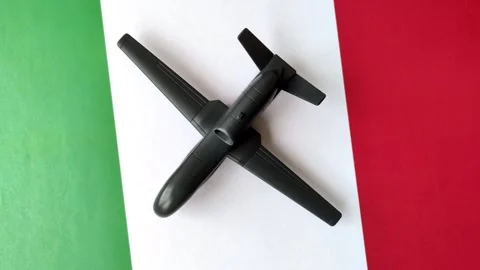 Italian drone unmanned autonomous technology of espionage and strikes on the ene Stock Footage 345836412