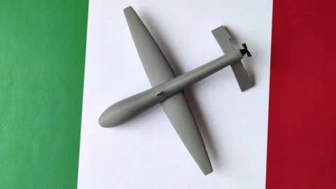 Italian drone unmanned autonomous technology of espionage and strikes on the ene Stock Footage 345836434