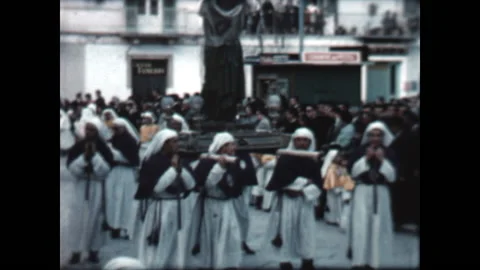 Italian Easter Procession 1964 Stock Footage 236568826