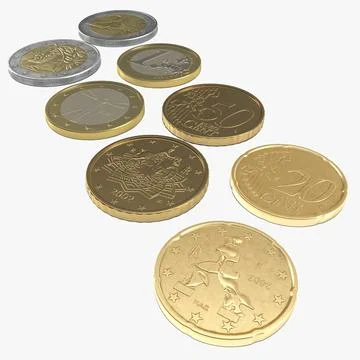 Italian Euro Coins 3D Models Collection 2 3D Model