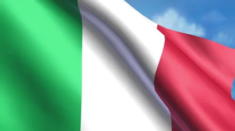 Italian Flag Animation Stock Footage 40208426