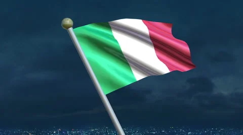 Italian Flag Animation Stock Footage 40208781