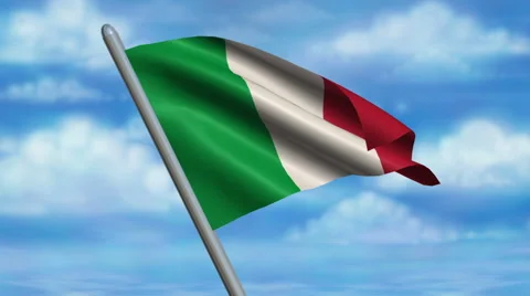 Italian Flag Animation Stock Footage 40238236
