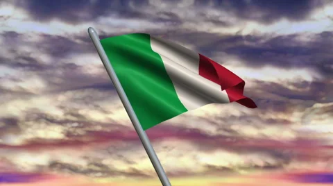 Italian Flag Animation 動画素材 40238241