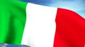 Italian Flag Closeup Waving Against Blue Sky Seamless Loop CG HD Footage