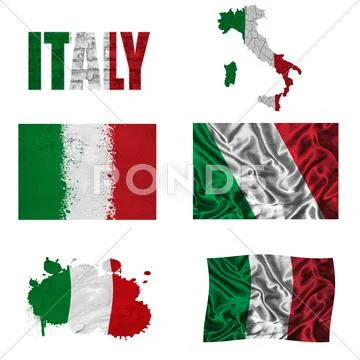 Italian flag collage Stock Illustration