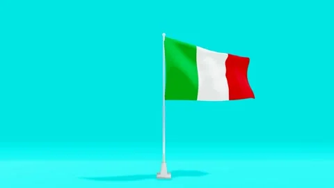 Italian Flag Flapping on Blue Background Video stock 320829510
