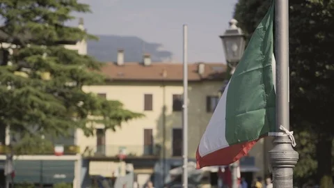 Italian Flag Fluttering Softly Stock Footage 78420249