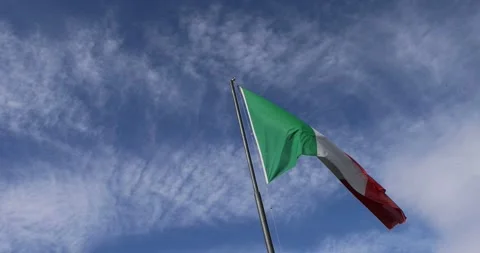 Italian flag fluttering in the wind Stock Footage 206789451