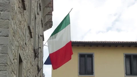 The italian flag Stock Footage 74901565