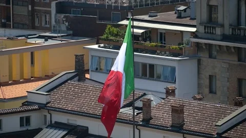 Italian flag 스톡 동영상 132356455