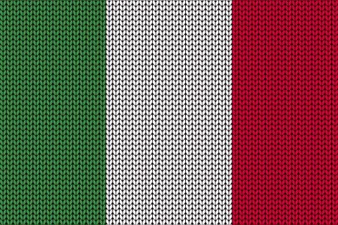 Italian flag in knitting pattern Illustrazione stock